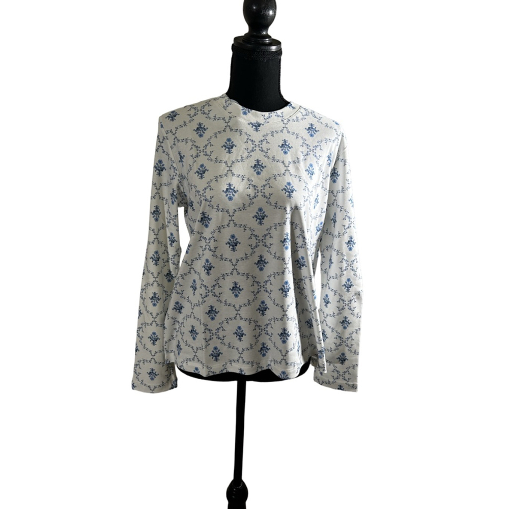 NWT Hill House Ivy Sleep Tee in Blue Trellis, Size XS